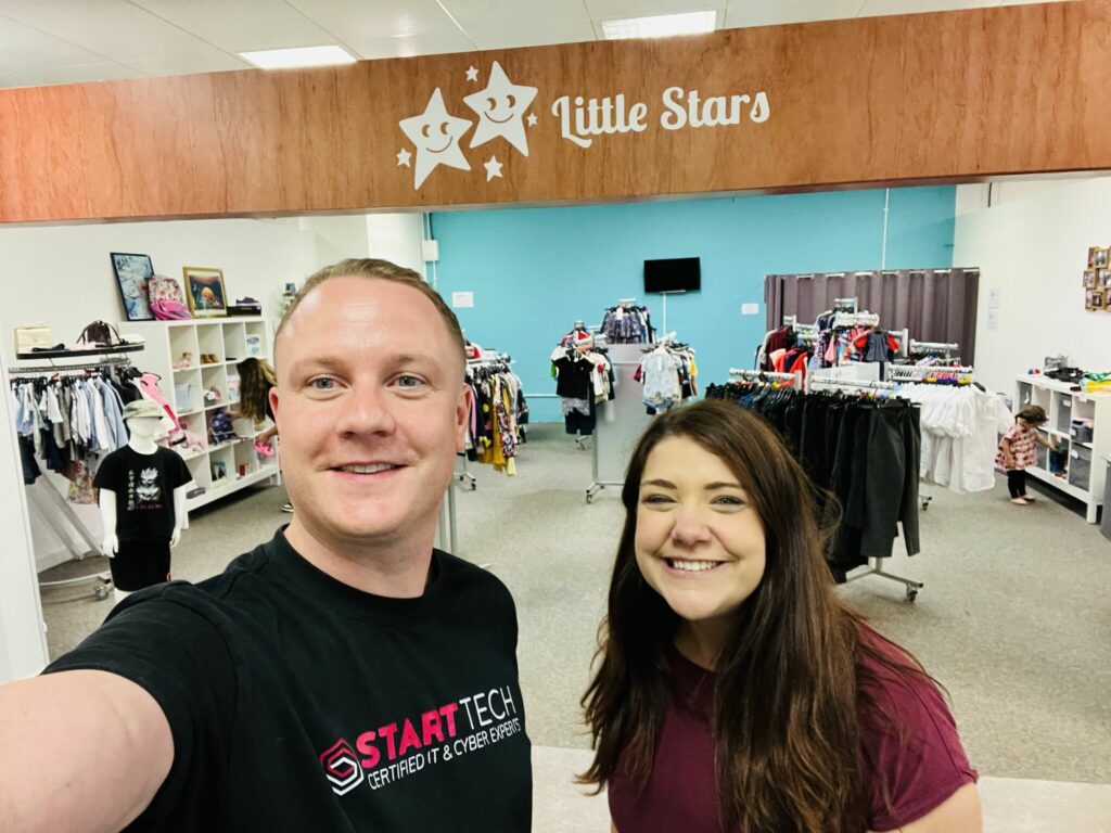 Lewis and Leanne at the Little Stars shop